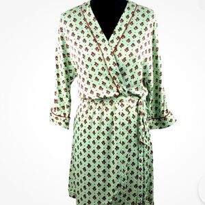 Scotch & Soda Mint and Burgundy Floral Wrap Dress